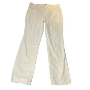 Talbots‎ Pants Womens 10 White Gold Stretch Flat Front Velveteen Straight Leg